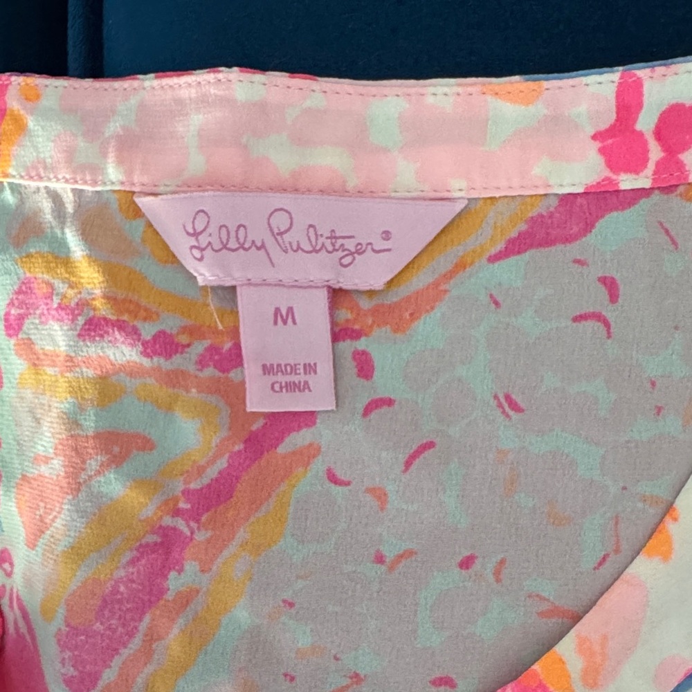 Lilly Pulitzer Pink and Orange Patterned Blouse